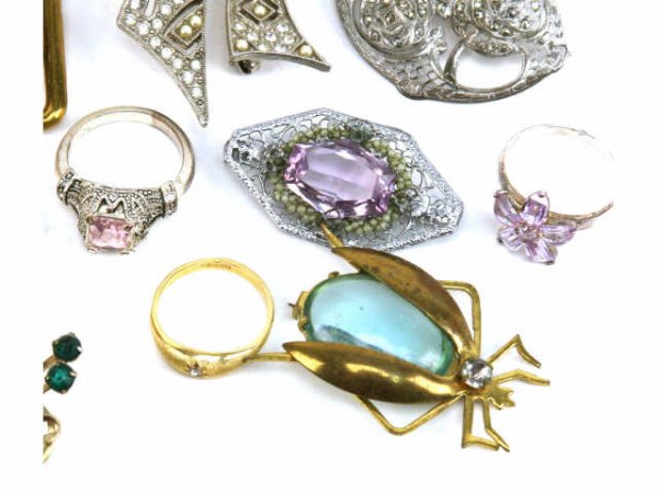 ANTIQUE PINS COSTUME JEWELRY ESTATE LOT - 4
