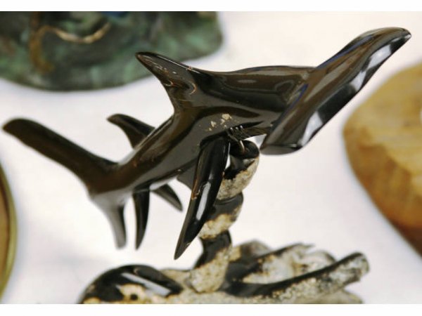 BRASS SEAHORSE & GLASS SCULPTURE - 2