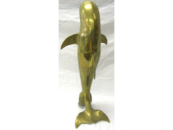 32" DECORATIVE BRASS DOLPHIN - 4