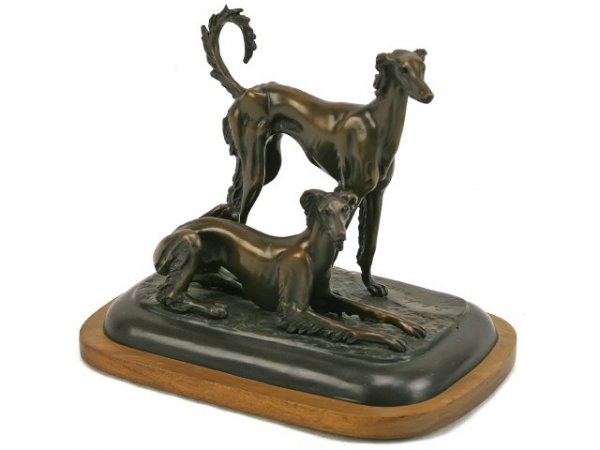 SALUKI BRONZE HOUND DOG SIGNED BARUM LIMITED ED.