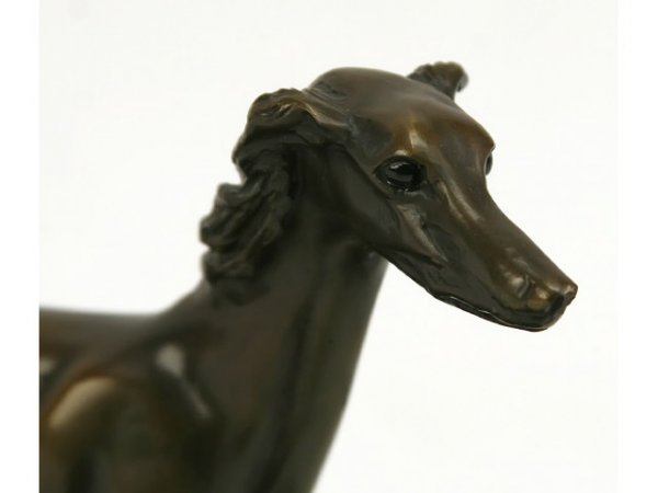 SALUKI BRONZE HOUND DOG SIGNED BARUM LIMITED ED. - 2
