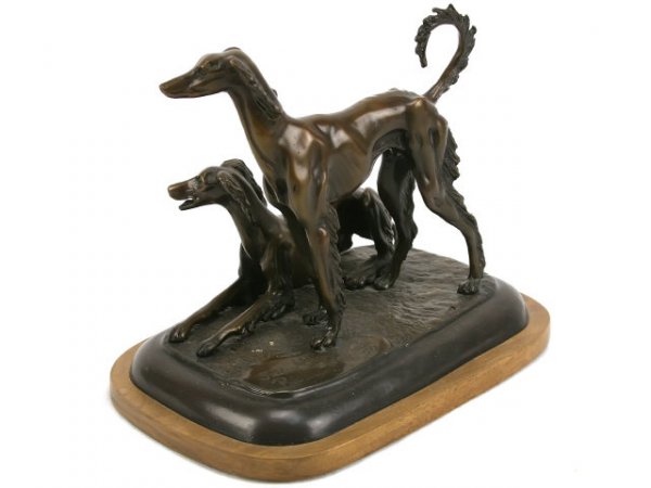 SALUKI BRONZE HOUND DOG SIGNED BARUM LIMITED ED. - 3