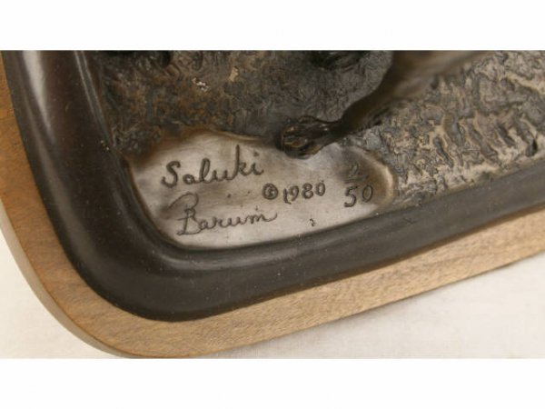 SALUKI BRONZE HOUND DOG SIGNED BARUM LIMITED ED. - 4