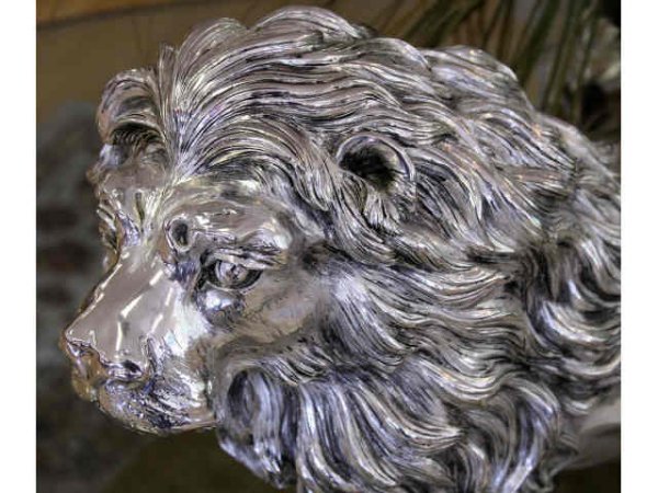 ITALIAN STATUARY STERLING SILVER LION - 2