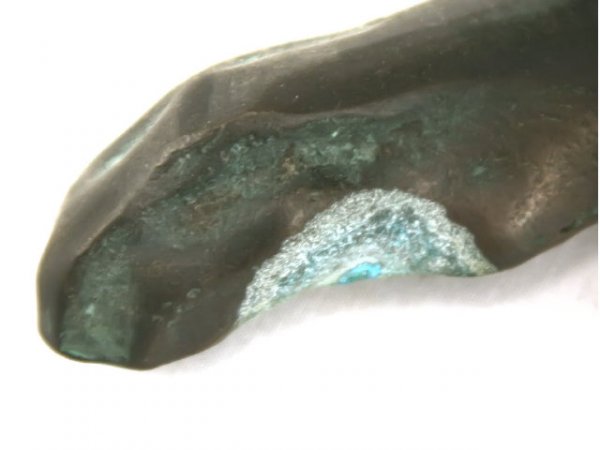 ANTIQUE BRONZE GREYHOUND SEATED - 4