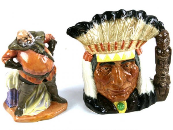 ROYAL DOULTON FALSTAFF & NATIVE AMERICAN FIGURINES