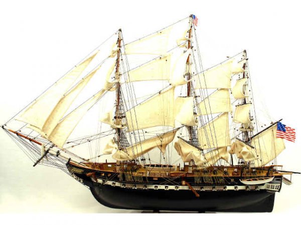 USS CONSTITUTION WOOD SAIL BOAT MODEL 40 X 26 - 3