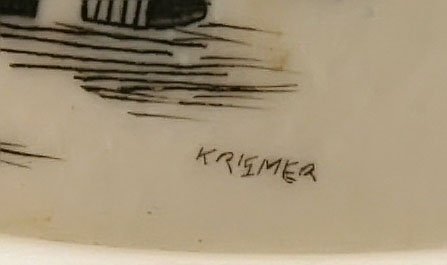 SCRIMSHAW HAIR PIECE BEAR CARVING - 3