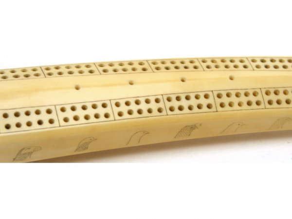WALRUS TUSK CRIBBAGE BOARD - 4