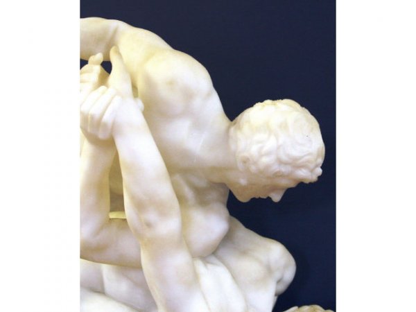 CARRARA MARBLE STATUE OLYMPIC WRESTLER - 2
