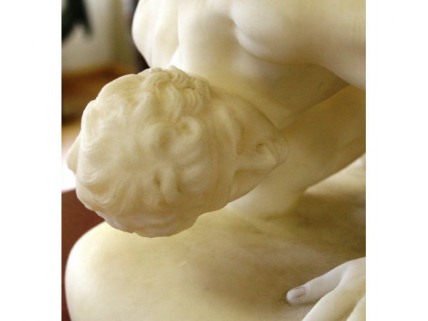 CARRARA MARBLE STATUE OLYMPIC WRESTLER - 4