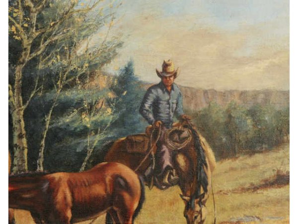 WESTERN INTEREST OIL ON CANVAS PLUS ANOTHER - 2