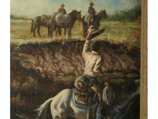 WESTERN INTEREST OIL ON CANVAS PLUS ANOTHER - 3