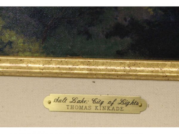 THOMAS KINKADE SALT LAKE, CITY OF LIGHTS OIL PRINT - 3