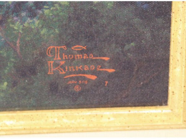 THOMAS KINKADE SALT LAKE, CITY OF LIGHTS OIL PRINT - 4