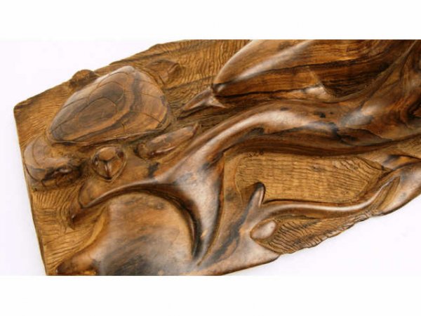 KAURI - ANCIENT WOOD HAND CARVED LOT OF 3 - 3