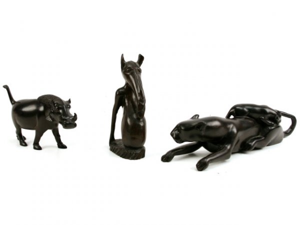 AFRICAN EBONY WOOD CARVING LOT OF 2