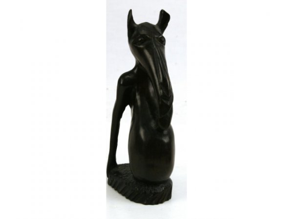 AFRICAN EBONY WOOD CARVING LOT OF 2 - 3