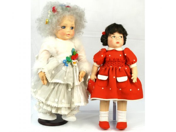 ORIGINAL ITALIAN LENCI FELT DOLL LOT OF 2