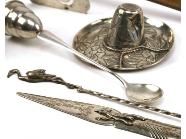PERUVIAN SILVER MEXICAN 925 ANTIQUE LOT - 5