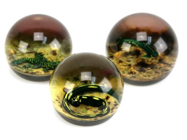 WILLIAM MANSON SIGNED PAPERWEIGHT LOT SNAKE FISH