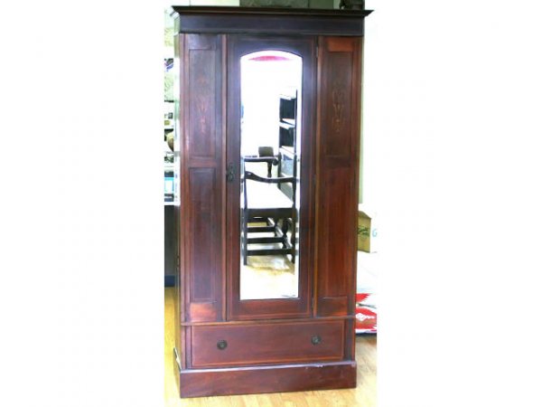 ANTIQUE ARMOIRE INLAY MARQUETRY 75" X 35"