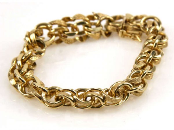 LADIES 7" 14K GOLD CHARM BRACELET