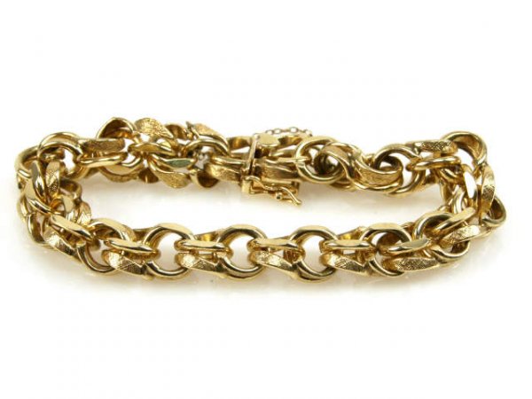 LADIES 7" 14K GOLD CHARM BRACELET - 4