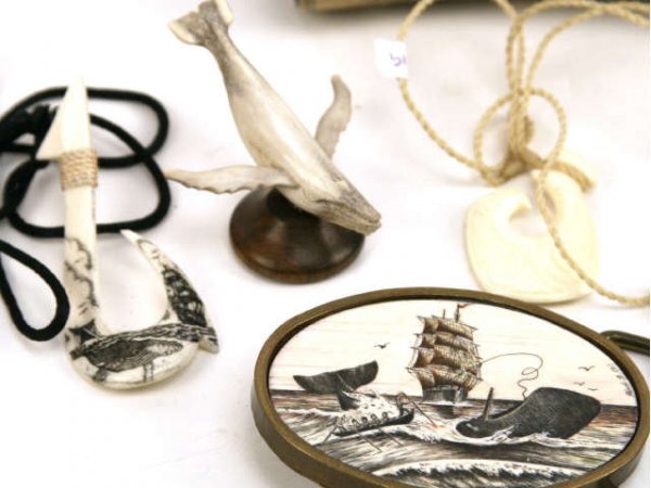 SCHOONER THEME BONE OR TOOTH CARVINGS SCRIMSHAW - 2