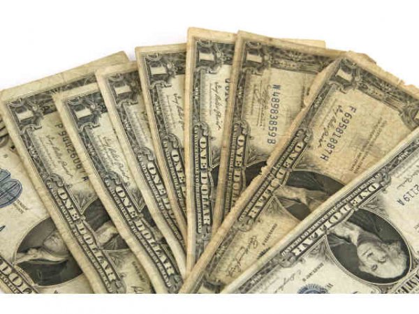 LARGE SMALL SIZE SILVER CERTIFICATE CURRENCY STAR - 4