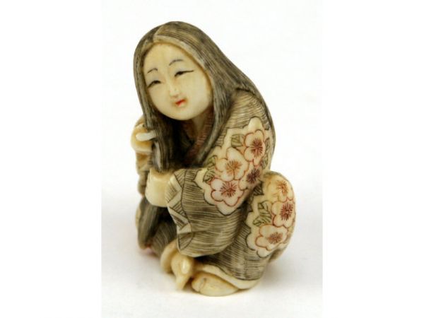 IVORY SIGNED NETSUKE JADE FOO DOG MONKEY LOT - 2