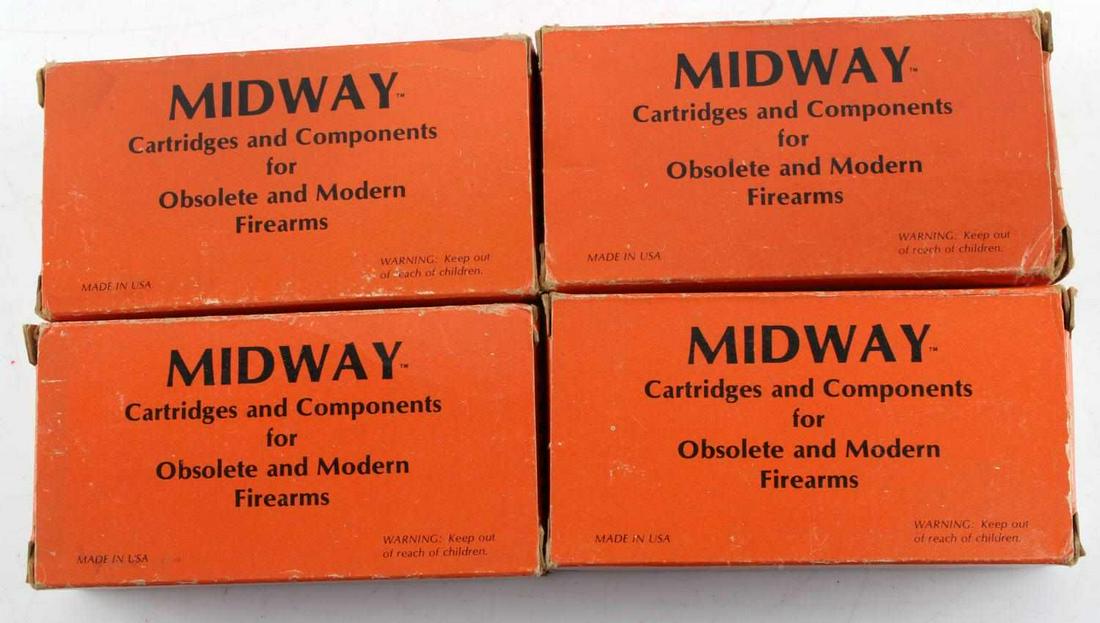 200 ROUNDS MIDWAY 7.63 MM MAUSER PISTOL AMMO: 200 rounds in original boxes, 86 grain FMJ. New condition.