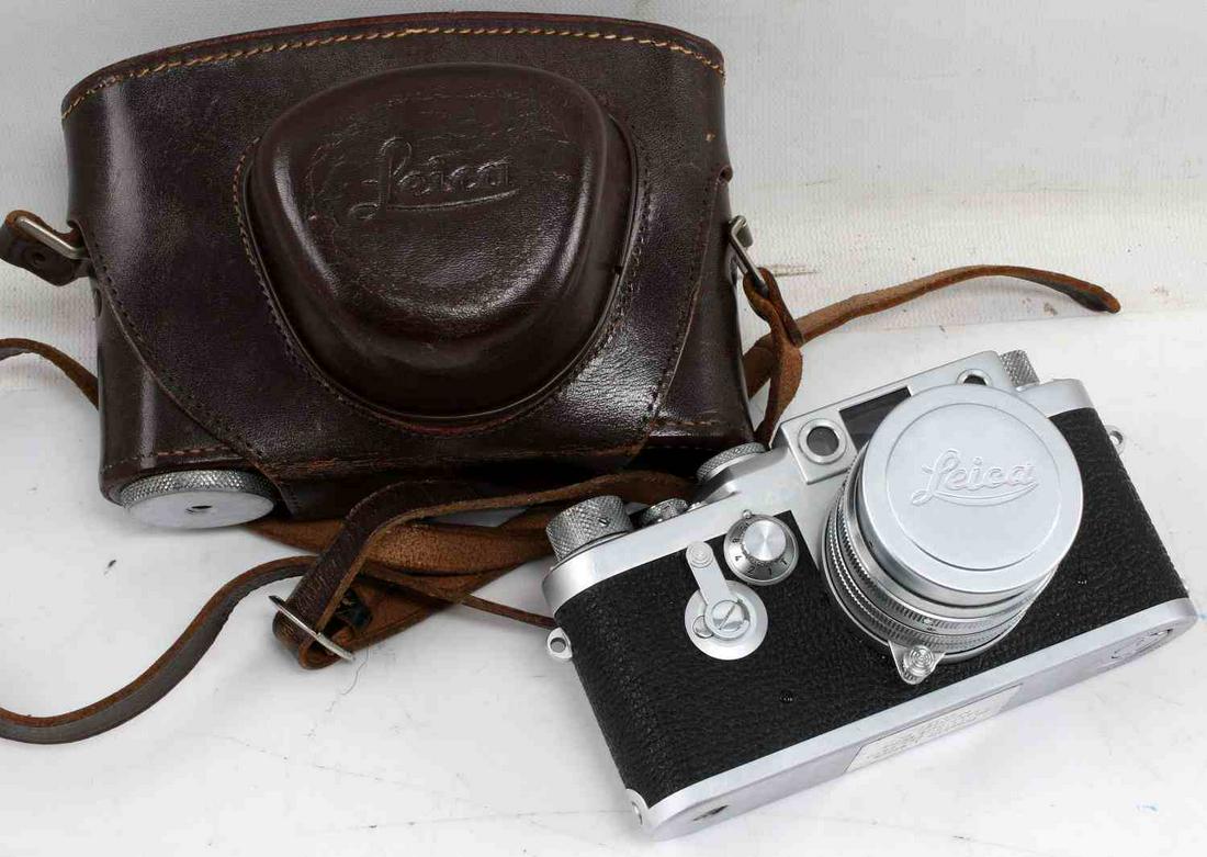 LEICA DBP ERNST LEITZ IIIG RANGEFINDER CIRCA 1951: A Leica IIIG Rangefinder circa 1951 with serial number 859353. Optics are clean. Has original case. LD242