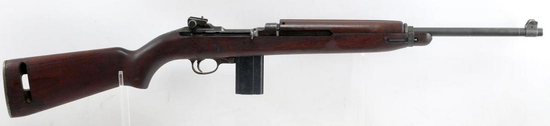 1943 INLAND DIVISION M1 CARBINE RIFLE .30 CAL: Army green steel with maker and serial no. marked to breech, US Carbine Cal. 30 M1 marked to top of chamber, maker and 10-43 marked to end of barrel, 18 inch barrel with bright clean bore, full wood s