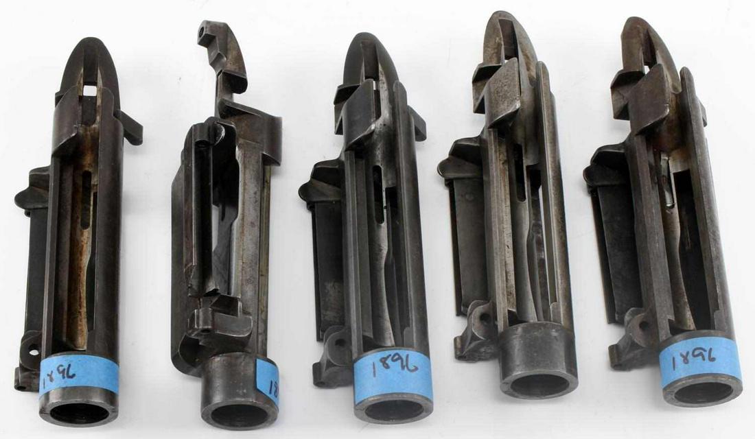 US SPRINGFIELD 30 40 KRAG RECEIVER LOT OF 5: Three 1894 models and two 1896 models. Scattered patina, good condition. Caliber: .30-40 Serial #: 102758, 50330, 21917, 14061, 11956