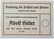 WWII GERMAN 1933 ADOLF HITLER VOTING BALLOT