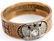 ETCHED MASONIC 14KT GOLD RING WITH DIAMOND .11 TCW