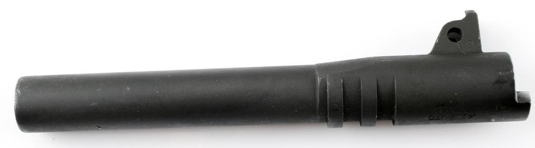 US VIETNAM WAR ERA 45 CAL COLT 1911 CHROME BARREL: Vietnam War era US Military issue .45 cal Colt 1911 chrome lined barrel. Stamped ".45 AUTO 7791193 M P G". In good condition with minimal surface wear and scratching, bore is in good condition as well