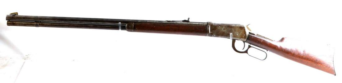 WINCHESTER 1894 LEVER ACTION RIFLE .30 WCF 1912: 1912 production. Nickel steel with brown patina, 26 inch octagon barrel, dark rifled bore, model and maker marked to breech, maker, patent date, and caliber marked to barrel flat, fixed front and dove