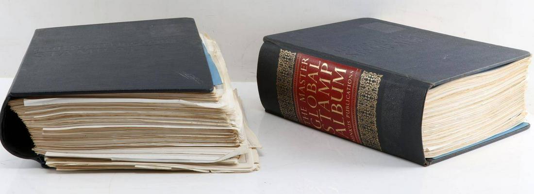 THE MASTER GLOBAL STAMP ALBUM MINT NON HINGED LOT: The Master Global Stamp Album. The album includes Mint and Non hinged stamps but, many are adhered, canceled or hinged. Most countries are represented in the two albums. Very good condition.