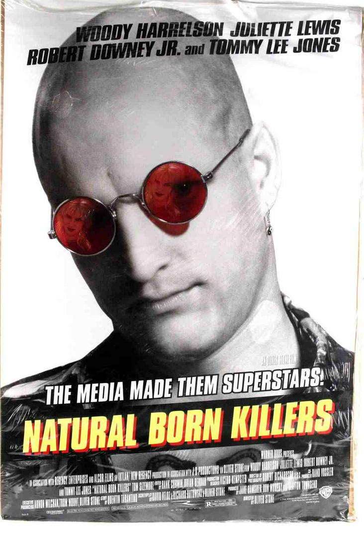 NATURAL BORN KILLERS ORIGINAL MOVIE POSTER 1994: Natural Born Killers original movie poster 1994. 39.5x27 inches. Sharp edges. Single sheet. Small rip at top. No creases. Good condition. Poster will ship rolled.