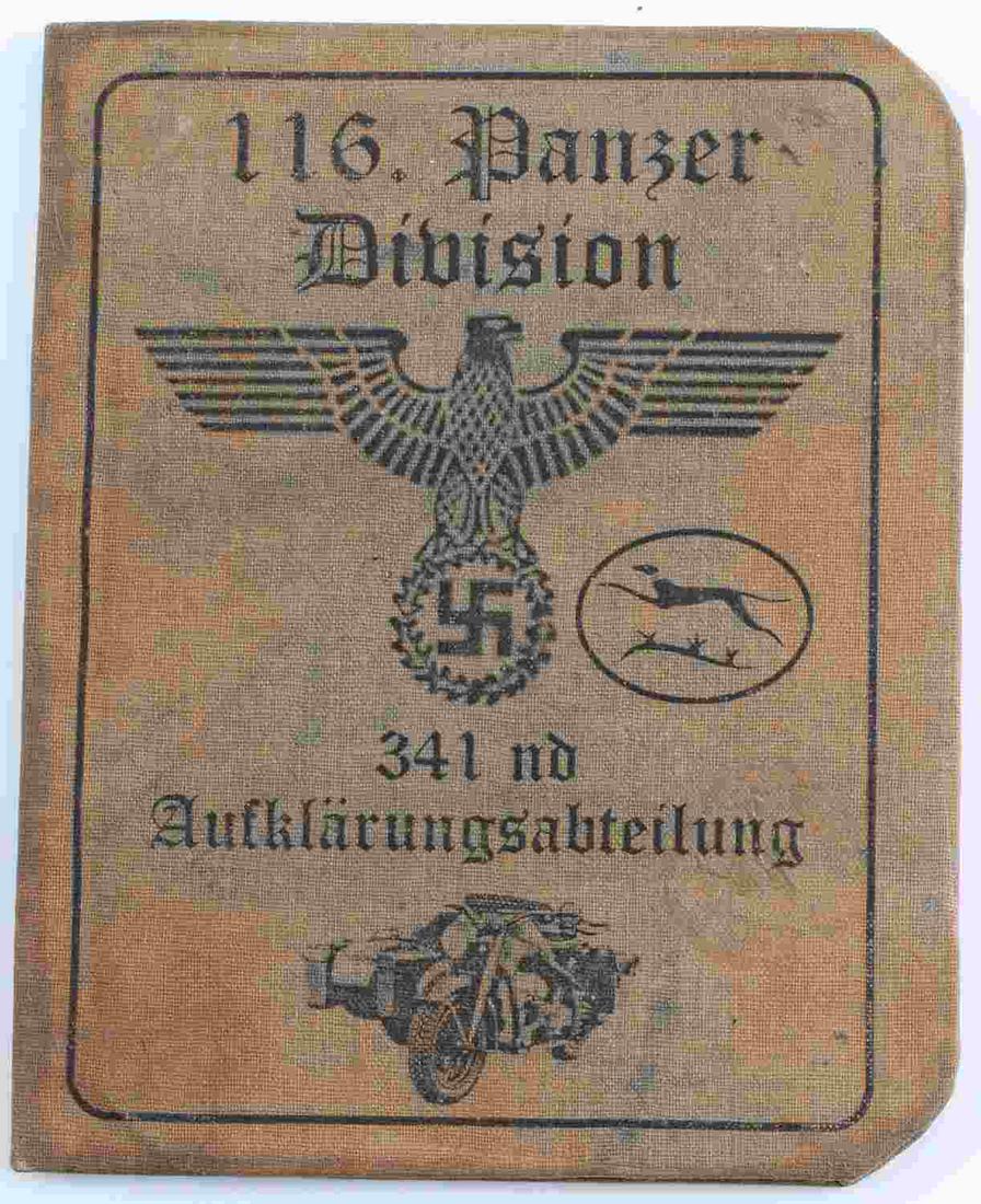 WWII GERMAN SS AUSWEIS PANZER MILITARY BIKER ID: German WWII Ausweis (ID) of a military biker from a Panzer Division. Unauthenticated, sold as is. This lot has a reserve.