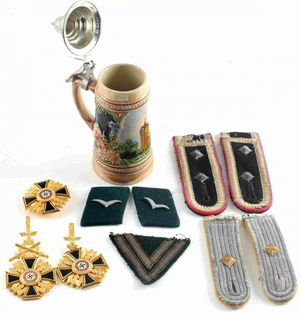 WWII GERMAN THIRD REICH ORDERS INSIGNIA & STEIN
