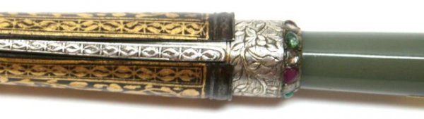 JEWELED PERSIAN KARD DAGGER DIAMOND RUBY EMERALD JADE  - 5