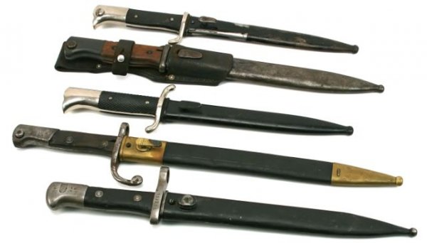 BAYONET LOT OF 5 GERMAN AUSTRIAN PLUS FIREMANS