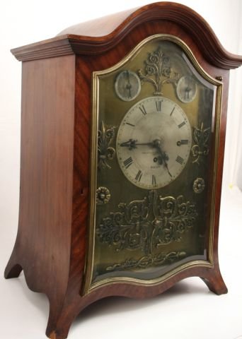 TOURAINE HOTEL LARGE MAHOGANY MANTLE CLOCK - 2