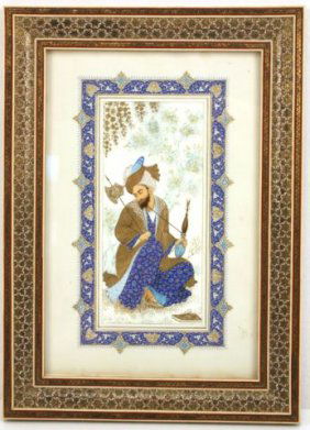 PERSIAN IRANIAN MINIATURE ON IVORY H ALI SAJJADI : Lot 91072