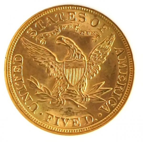 $5 LIBERTY GOLD COIN 1897 NGC MS64 - 3