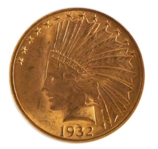 $10 INDIAN GOLD COIN 1932 NGC MS63 - 2