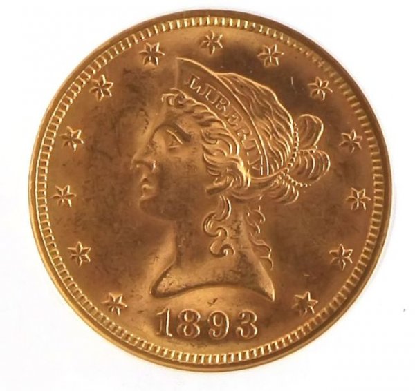 $10 LIBERTY GOLD COIN 1893 NGC MS64 - 2